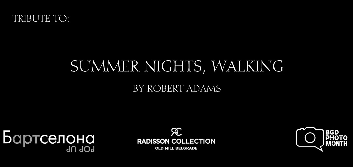 Tribute to “Summer nights, walking” photo book by Robert Adams - logo