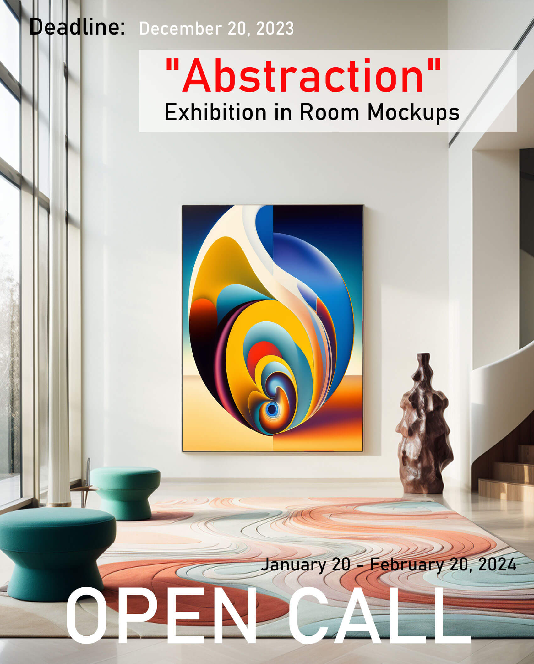 “Abstraction” Online exhibition in Room Mockups - logo
