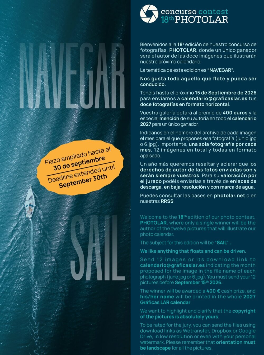 PHOTOLAR 18th: SAIL - logo
